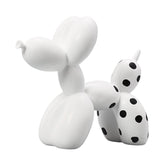 Maxbell Cute Resin Balloon Dog Sculpture Ornament for Bedroom Living Room Decoration White