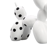 Maxbell Cute Resin Balloon Dog Sculpture Ornament for Bedroom Living Room Decoration White