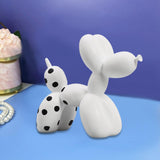 Maxbell Cute Resin Balloon Dog Sculpture Ornament for Bedroom Living Room Decoration White