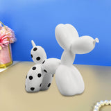 Maxbell Cute Resin Balloon Dog Sculpture Ornament for Bedroom Living Room Decoration White