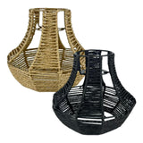 Maxbell Retro Woven Pendant Lamp Shade Hanging Lampshade Rope Rattan  Yellow