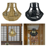 Maxbell Retro Woven Pendant Lamp Shade Hanging Lampshade Rope Rattan  Yellow