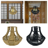 Maxbell Retro Woven Pendant Lamp Shade Hanging Lampshade Rope Rattan  Yellow