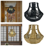 Maxbell Retro Woven Pendant Lamp Shade Hanging Lampshade Rope Rattan  Yellow