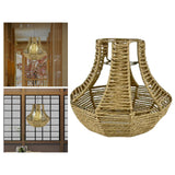 Maxbell Retro Woven Pendant Lamp Shade Hanging Lampshade Rope Rattan  Yellow