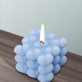 Maxbell Bubble Cube Candle Aromatherapy Candle ,6.5x6.5x7cm Women Gift Blue
