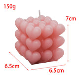 Maxbell Bubble Cube Candle Aromatherapy Candle ,6.5x6.5x7cm Women Gift Pink