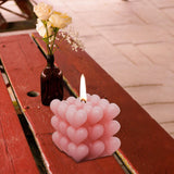 Maxbell Bubble Cube Candle Aromatherapy Candle ,6.5x6.5x7cm Women Gift Pink