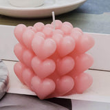 Maxbell Bubble Cube Candle Aromatherapy Candle ,6.5x6.5x7cm Women Gift Pink