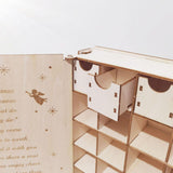 Maxbell Wood Advent Calendar Gift for Kids Storage for Christmas Holiday Santa