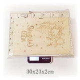 Maxbell Wood Advent Calendar Gift for Kids Storage for Christmas Holiday Santa