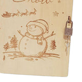 Maxbell Wood Advent Calendar Gift for Kids Storage for Christmas Holiday Snowman