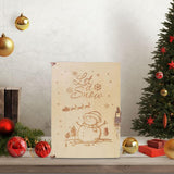 Maxbell Wood Advent Calendar Gift for Kids Storage for Christmas Holiday Snowman