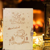 Maxbell Wood Advent Calendar Gift for Kids Storage for Christmas Holiday Snowman