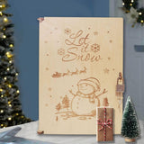 Maxbell Wood Advent Calendar Gift for Kids Storage for Christmas Holiday Snowman