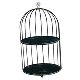 Maxbell Shelf Bird Cage Perfume Storage Rack for Bathroom Vanity Tray Black Double layer