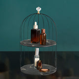 Maxbell Shelf Bird Cage Perfume Storage Rack for Bathroom Vanity Tray Black Double layer