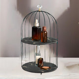 Maxbell Shelf Bird Cage Perfume Storage Rack for Bathroom Vanity Tray Black Double layer