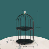 Maxbell Shelf Bird Cage Perfume Storage Rack for Bathroom Vanity Tray Black Double layer