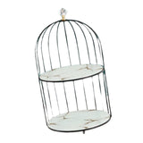 Maxbell Shelf Bird Cage Perfume Storage Rack for Bathroom Vanity Tray White Double layer