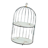 Maxbell Shelf Bird Cage Perfume Storage Rack for Bathroom Vanity Tray White Double layer