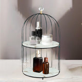 Maxbell Shelf Bird Cage Perfume Storage Rack for Bathroom Vanity Tray White Double layer