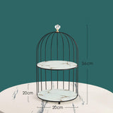 Maxbell Shelf Bird Cage Perfume Storage Rack for Bathroom Vanity Tray White Double layer