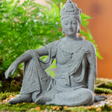 Maxbell Resin Aquarium Buddha Statue Figurine Fengshui Craft Landscape Sitting