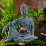 Maxbell Resin Aquarium Buddha Statue Figurine Fengshui Craft Landscape Sitting