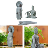 Maxbell Resin Aquarium Buddha Statue Figurine Fengshui Craft Landscape Sitting
