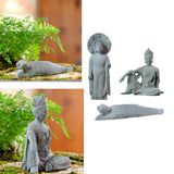 Maxbell Resin Aquarium Buddha Statue Figurine Fengshui Craft Landscape Sitting