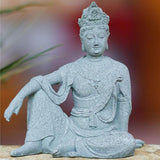 Maxbell Resin Aquarium Buddha Statue Figurine Fengshui Craft Landscape Sitting