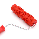 Maxbell Patterned Paint Roller Embossing Texture Rubber Roller Classic with Handle