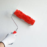 Maxbell Patterned Paint Roller Embossing Texture Rubber Roller Classic with Handle