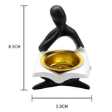 Maxbell Incense Burner Holder Ornament Diffuser Figurine Home Decor  balck sit