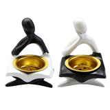 Maxbell Incense Burner Holder Ornament Diffuser Figurine Home Decor  balck sit