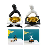 Maxbell Incense Burner Holder Ornament Diffuser Figurine Home Decor  balck sit