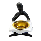 Maxbell Incense Burner Holder Ornament Diffuser Figurine Home Decor  balck sit