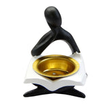 Maxbell Incense Burner Holder Ornament Diffuser Figurine Home Decor  balck sit