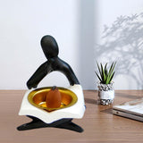 Maxbell Incense Burner Holder Ornament Diffuser Figurine Home Decor  balck sit