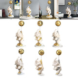 Maxbell Elephant Statues Animals Figurines Resin Crafts for Home Porch brown 45cm