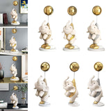 Maxbell Elephant Statues Animals Figurines Resin Crafts for Home Porch brown 45cm