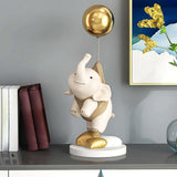 Maxbell Elephant Statues Animals Figurines Resin Crafts for Home Porch brown 45cm