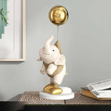 Maxbell Elephant Statues Animals Figurines Resin Crafts for Home Porch brown 45cm