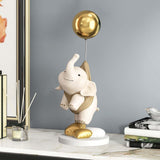 Maxbell Elephant Statues Animals Figurines Resin Crafts for Home Porch brown 45cm
