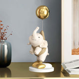 Maxbell Elephant Statues Animals Figurines Resin Crafts for Home Porch brown 45cm