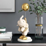 Maxbell Elephant Statues Animals Figurines Resin Crafts for Home Porch brown 45cm