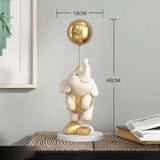 Maxbell Elephant Statues Animals Figurines Resin Crafts for Home Porch gold 45cm
