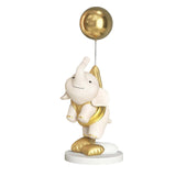 Maxbell Elephant Statues Animals Figurines Resin Crafts for Home Porch gold 45cm