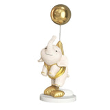 Maxbell Elephant Statues Animals Figurines Resin Crafts for Home Porch gold 45cm